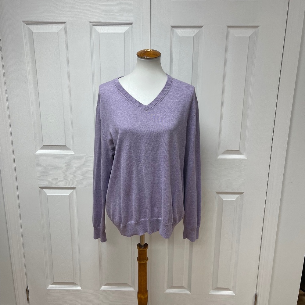 Brooks Brothers Men's Supima Cotton Purple Sweater - Size L.